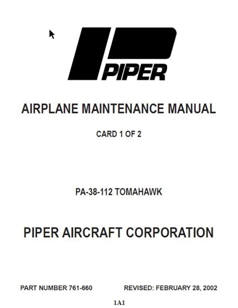 Piper pa 38 112 tomahawk maintenance manual. - Value stream management by don tapping.