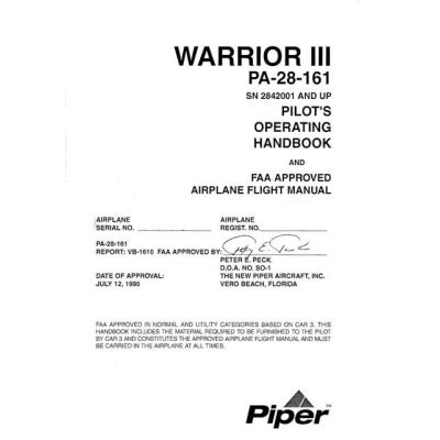 Piper warrior iii pilot operating handbook. - Handbook of canine and feline emergency protocols.