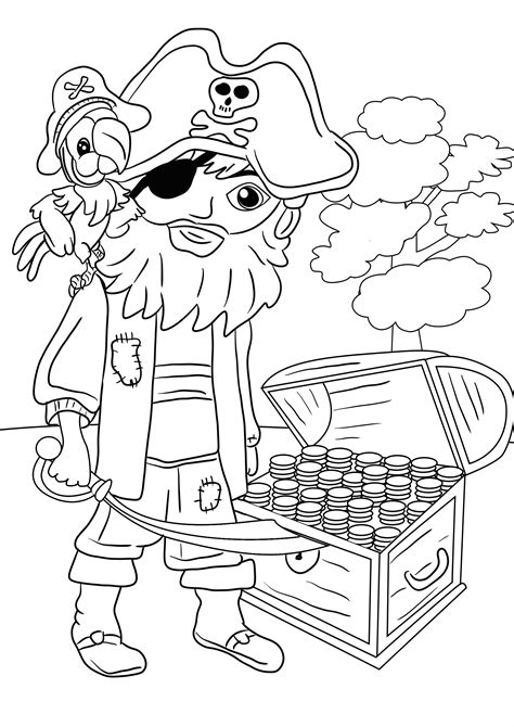 Pirate Colouring Pages