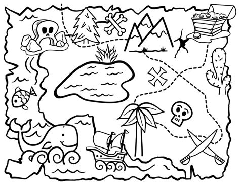 Pirate Map Coloring Page