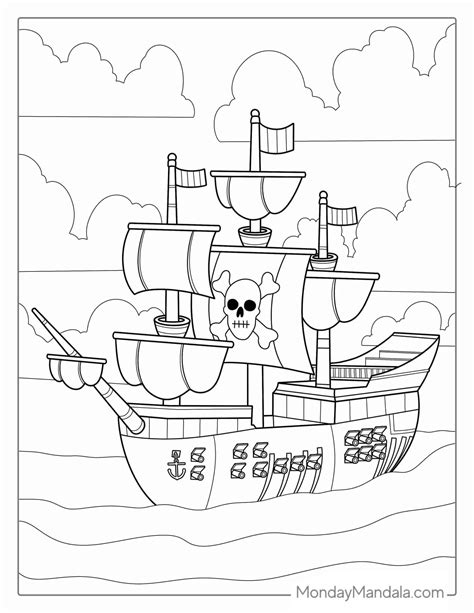 Pirate Ship Coloring Shee
