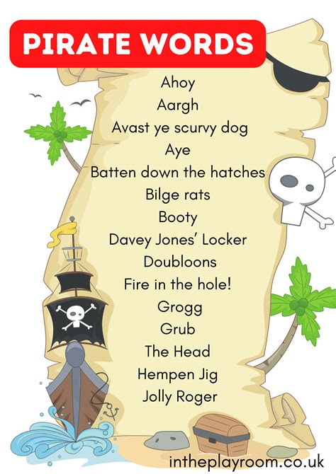 Pirate Words For Kids