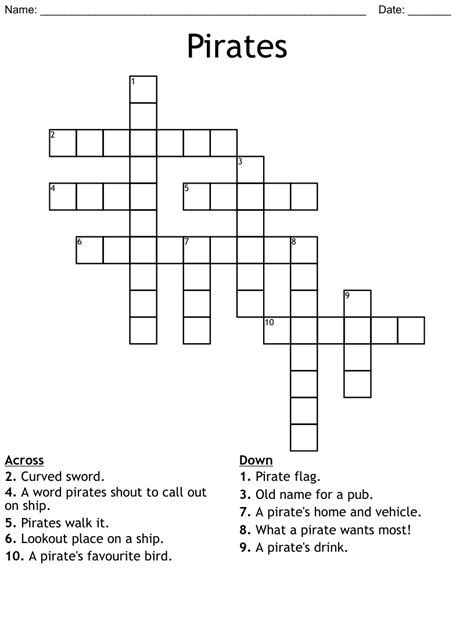 Here is the answer for the crossword clue Pirate's sh