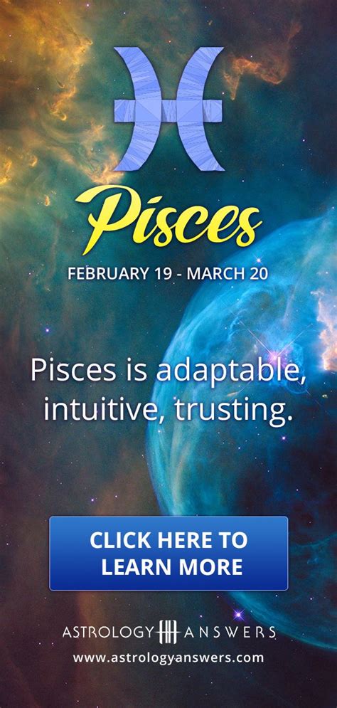 Pisces are good at creating beauty in their lives. Ruled by Neptune, Pisceans are sensitive and imaginative, Pisceans can turn their hands to any artistic or craft endeavor and succeed. They love movies, music, painting, and walking along the shore in the twilight. Hopelessly romantic and generous to a fault, they fall in love easily and are .... 