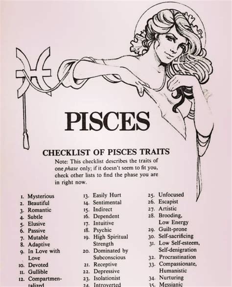 Pisces physical traits. Typical Pisces personality traits. Pisces are empathetic, mystical, pleasure-seeking, romantic, imaginative and impressionable. Empathetic (read: emotional) Everyone loves having a Pisces pal ... 