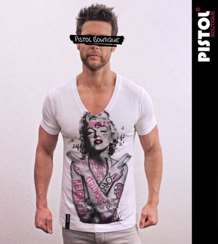 Pistol Boutique Herren weiß Standard Crew MARILYN MONROE SCHÄDEL T ...