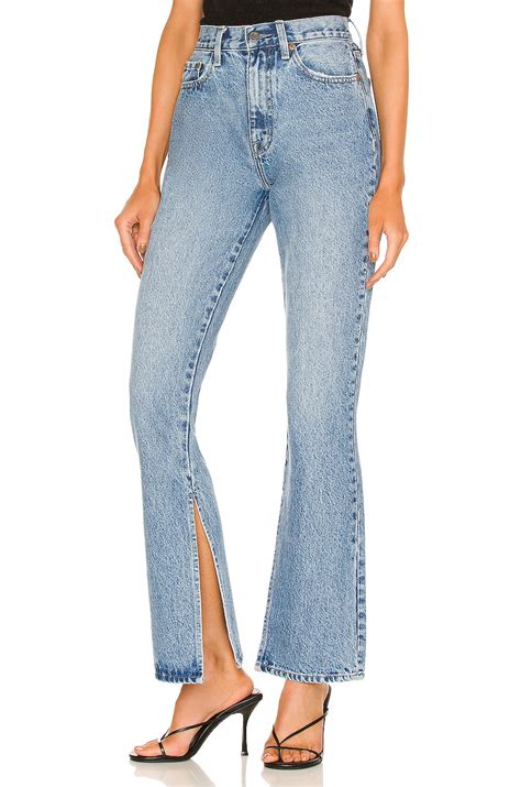 Pistola Alexa High Rise Slim Flare Denim Jeans with Slit in Constance