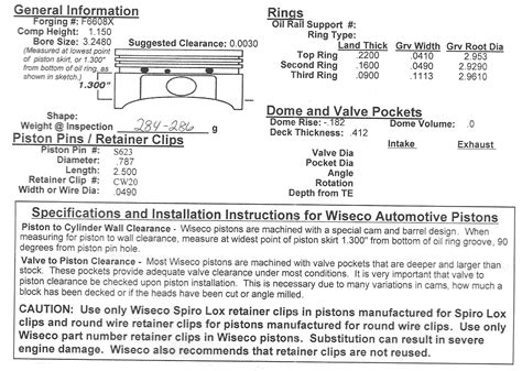 Piston to Bore Clearance - Where to Measure TRW Forged...