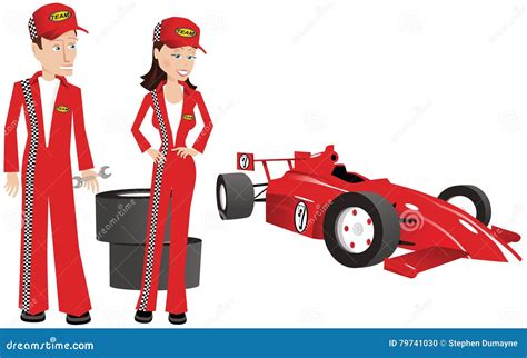 Pit crew fixing auto stock vector. Illustration of formula 79741030