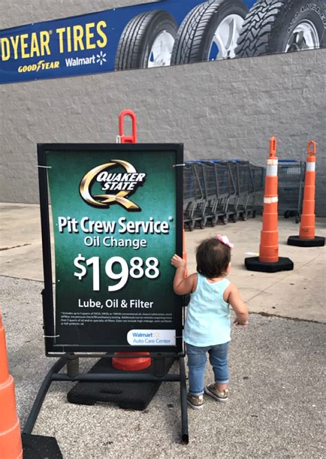 With an everyday price of few pennies under $20, Walmart's Pit Crew oil change supplies up to 5 quarts of Quaker State Advanced Durability conventional motor oil (5W-20, 5W-30, or 10W-30), an oil filter, a chassis lube, a battery performance check, and tire pressure adjustment.. 