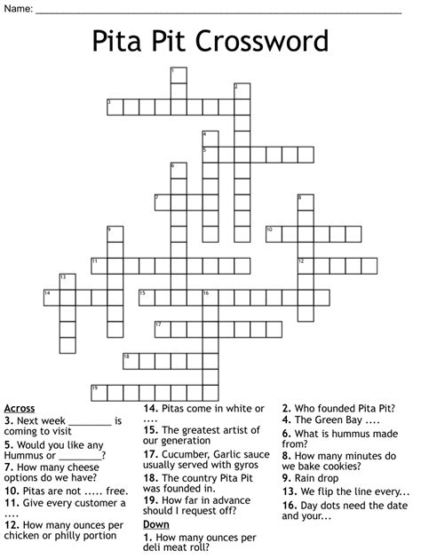 Pit crossword clue. The Crossword Solver found 30 answers to "pit viper (3 2 5)", 10 letters crossword clue. The Crossword Solver finds answers to classic crosswords and cryptic crossword puzzles. Enter the length or pattern for better results. Click the answer to find similar crossword clues . A clue is required. 
