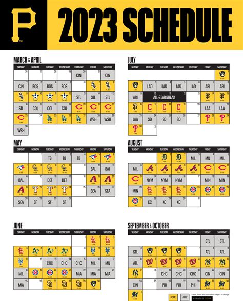 Pittsburgh Pirates 2023 Schedule Printable
