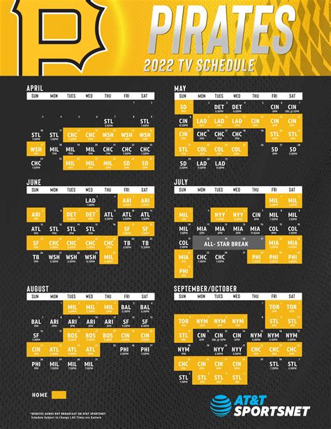 Pittsburgh Pirates Printable Schedule 2022