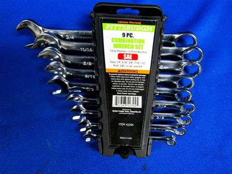 Pittsburgh wrench set. SPEEDWOX 10 Pcs Mini Combination Wrench Set Metric & SAE Color Plated Open and Box End Mini Wrenches Color Coated Midget Wrench Set with Portable Pouch and Large Ring（4-11mm (5/32-7/16"）. dummy. XJX 22PCS Ratcheting Combination Wrench Set | 72 Teeth | SAE 1/4”to 3/4” and Metric 6-18mm | CR-V Steel | … 