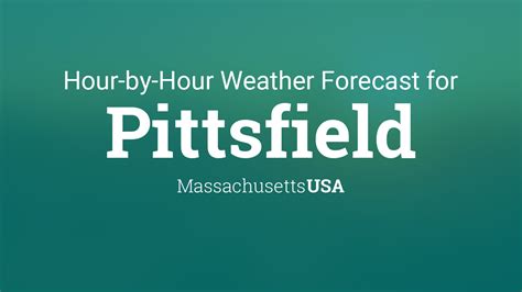 Hour-by-Hour Forecast for Pittsfield, Massachusetts, USA. Weather Today Weather Hourly 14 Day Forecast Yesterday/Past Weather Climate (Averages) Currently: 62 °F. Sunny. . 