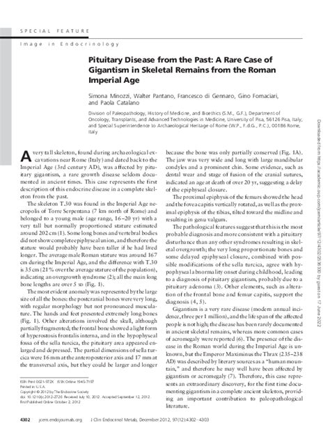 Pituitary Disease from the Past: A Rare Case of Gigantism in ...