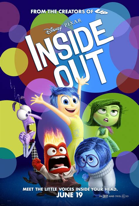 Pixar film inside out. The Emotions are the main characters of the 2015 Disney/Pixar animated feature film, Inside Out, its upcoming sequel, and the franchise of the same name. The Emotions (Joy, Sadness, Anger, Fear, and Disgust) are in charge of running the mind of the person or animal they inhabit. Each Emotion is created at a different moment, usually early in someone's life. They seem to appear from nowhere ... 