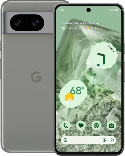 Pixel 8 hazel. Features. Meet Pixel 8. The helpful phone engineered by Google, with an amazing camera, powerful security, and an all-day battery. [1] With Google AI, you can do more, even faster – like fix photos, screen calls, and get answers. [2] And Pixel 8 has personal safety features for added peace of mind. 