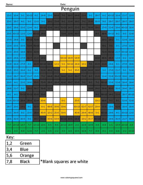 Pixel Math Coloring Pages Wickedgoodcause