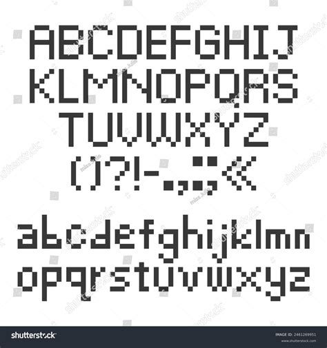 Pixel font set of letters Royalty Free Vector Image
