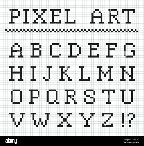 Pixel font. Vector set of pixel letters Stock Vector Image & Art Alamy