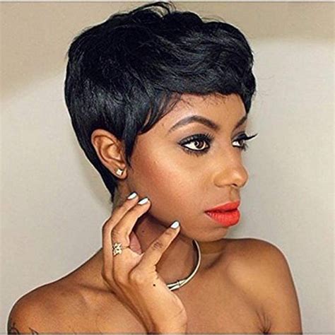 Pixie cut wigs for black women. QiaQiaRing Pixie Cut Wigs For Black Women 9A Short Straight Human Hair Wigs with Bangs Short Layered Pixie Wigs for Black Women Natural Black Color Glueless Wigs Full Machine Made $21.99 $ 21 . 99 ($21.99/Count) 