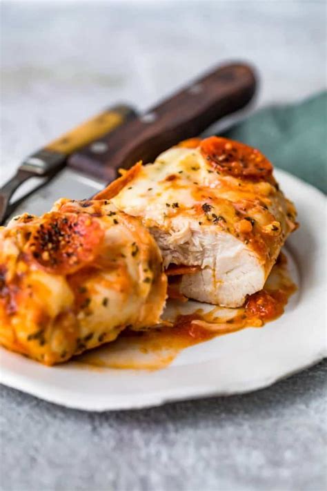 Pizza Chicken Bake (Pepperoni Pizza Stuffed Chicken Breast)