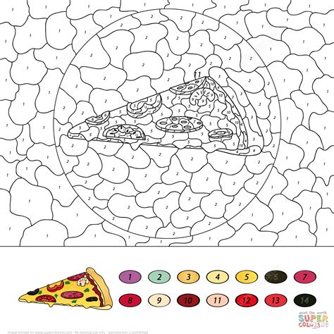 Pizza Color By Number Free Printable Coloring Pages