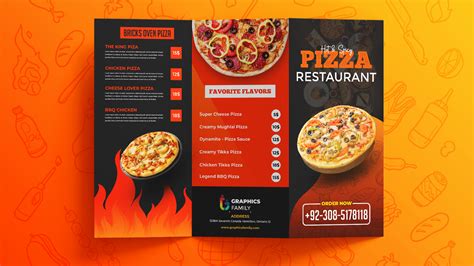Pizza Menu Trifold Design Template in PSD, Word, Publisher