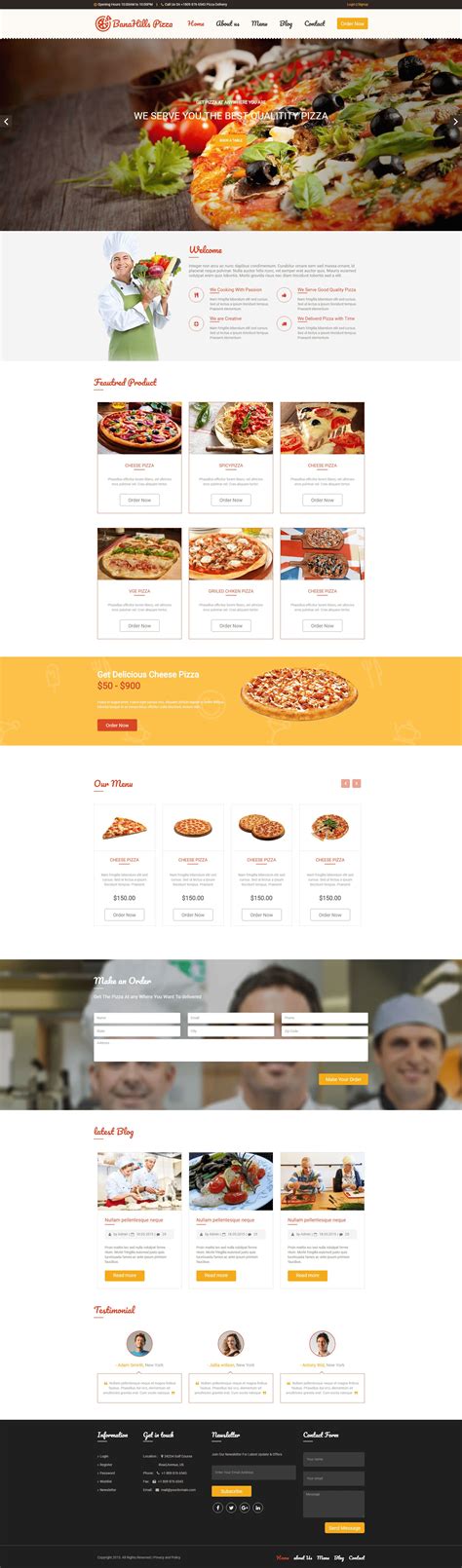 Pizza Restaurant Table Booking HTML Template by Smartcms Codester