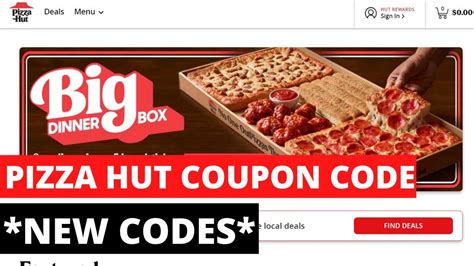 Pizza Hut is offering a Digital Coupon for Large 1-Topping Pizza for Free w/ Qualifying Online Order, valid for delivery or carryout. Thanks to Community Member Jaggsta for posting this deal. Note: A qualifying order is either applicable delivery minimum for delivery orders OR carry-out purchase minimum of $7.99. Deal Instructions:. 