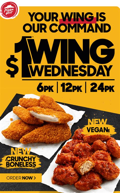 Pizza hut wing wednesday. Visit your local Pizza Hut at 4207 Perkiomen Ave in Reading, PA to find hot and fresh pizza, wings, pasta and more! Order carryout or delivery for quick service. Pizza Hut: Pizza & Wings - Delivery & Take Out From 4207 Perkiomen Ave 