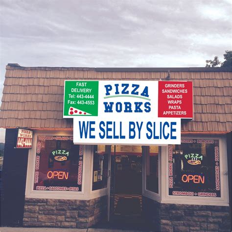 North Adams, MA. Order Online. (413)663-6661. HomeMenuContact Us. Pizza Works. CouponsHoursOrder Online. Monday through Sunday, from 11 a.m. to 10 p.m., Pizza Works is ready to serve you and satisfy your hunger! The location for the eatery is 315 Ashland St, North Adams, MA 01247.. We provide services such as dine-in, take-out, ….