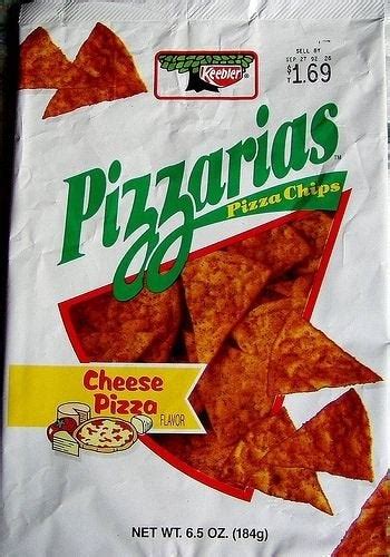 Pizzaria chips. Pizzarias Pizza Chips. 110325. Pizzarias Pizza Chips. LOG. View Diet Analysis Close. KEY FACTS (learn about health benefits or risks) Have high calorie density - this means that the amount of calories you are getting from an ounce is high (0.17 cal/oz). Relatively rich in vitamins and minerals (4.6%/cal) - a good source of Selenium, Iron and ... 