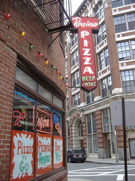 Pizzeria regina north end. To any local or tourist that hasn't been to Regina Pizzeria in the North End, we strongly recommend dining there. Deeply emdbeded into Boston's diverse cultural history, Regina Pizzeria, more importantly, continues to offer the best pizza around, in our opinion. Regina Pizzeria 11 1/2 Thatcher St. Boston, MA Tel. (617) 227-0765 