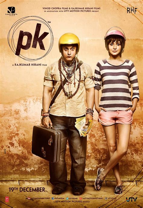 PK is a 2014 Indian Hindi-language science fiction satirical comedy drama film edited and directed by Rajkumar Hirani and written by Hirani and Abhijat Joshi and jointly produced by Hirani and Vidhu Vinod Chopra under the production banners of Rajkumar Hirani Films and Vinod Chopra Films, respectively. The film stars an ensemble cast of Aamir Khan, Anushka Sharma, Sushant Singh Rajput, Boman ....