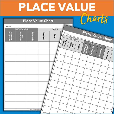 Place Value Chart Printable and How to Use It
