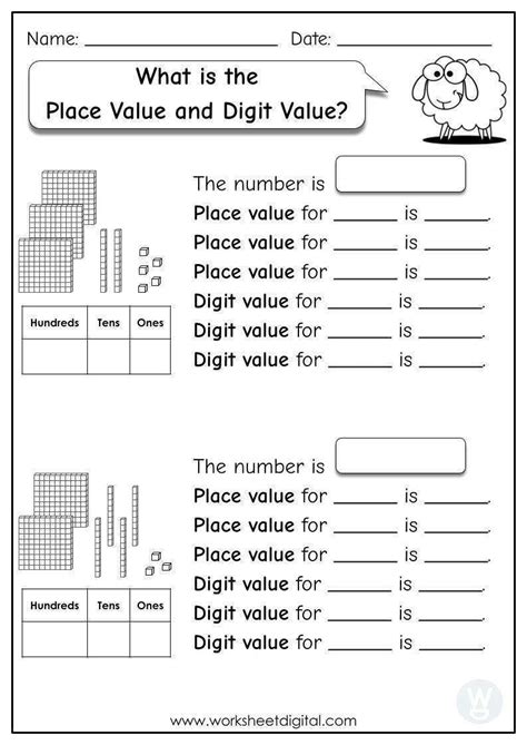 Place Value Hundreds Tens and Ones Worksheet Digital