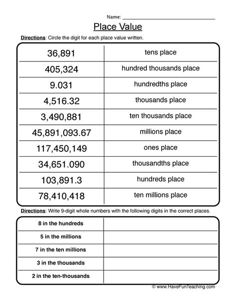 Place Value Standard Expanded Notation Worksheet 2