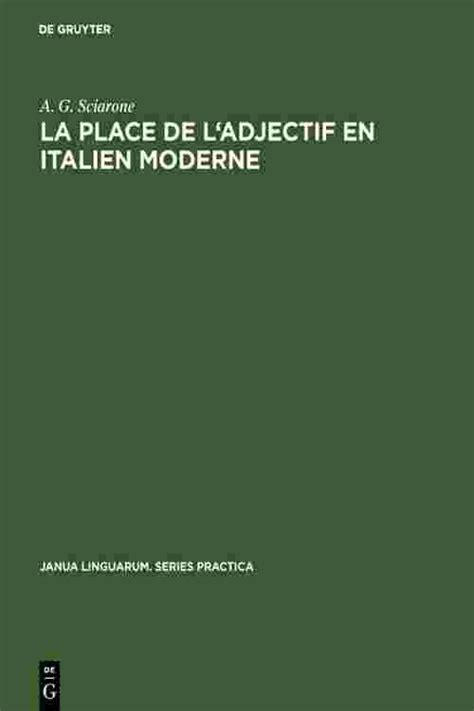 Place de l'adjectif en italien moderne. - How to guide by dinh thi nguyet.