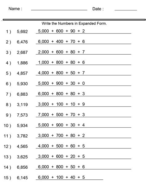 Place value and expanded form interactive worksheet