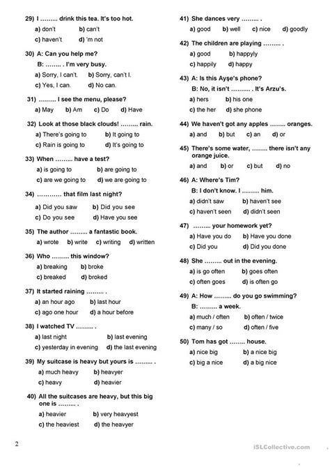 Placement Test A1 A2 English Esl Worksheets For Distance Learning And Physical Classrooms