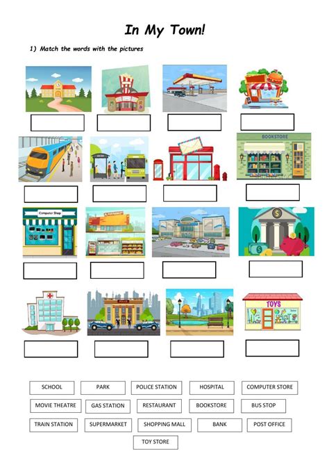 Places in town Interactive worksheet