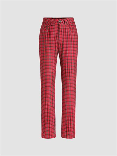 Plaid Pattern Pants Cider
