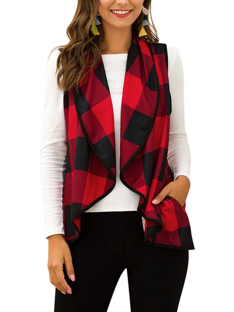 Plaid Vest Women - Walmart.com