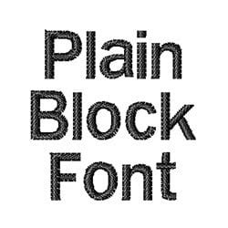 Plain Block Font Embroidery design pack by Great Notions, Text And