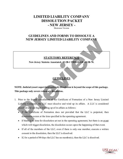 Plan Of Dissolution Template Nj Portal Tutorials
