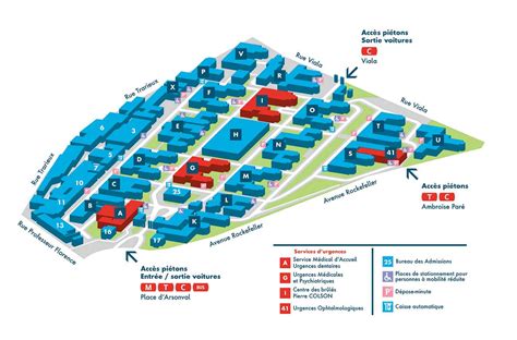 Plan et informations pratiques hôpital Edouard Herriot