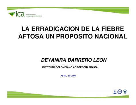 Plan nacional de la erradicacion de la fiebre aftosa. - Control of communicable diseases manual by david l heymann.