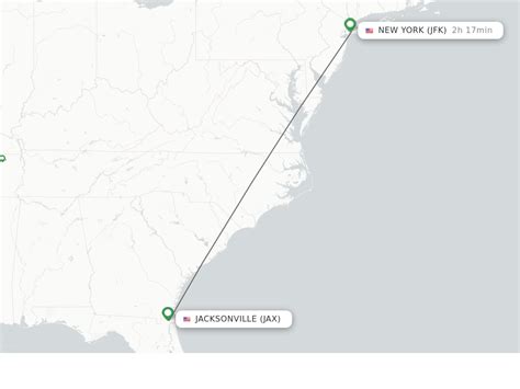 Plane tickets from jacksonville to new york. All flight schedules from Jacksonville International , Florida , USA to John F Kennedy International , New York , USA . This route is operated by 2 airline (s), and the flight time is 2 hours and 48 minutes. The distance is 833 miles. 